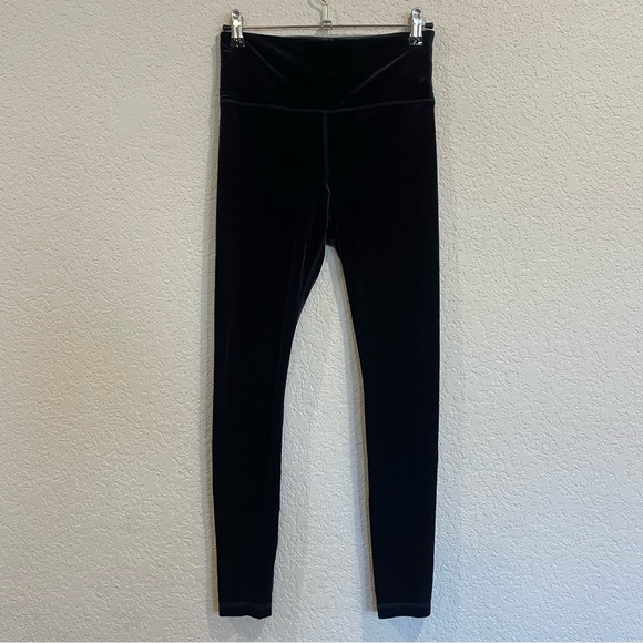 Athleta Elation Ultra High Rise Velvet Tight in Black - Picture 4 of 7